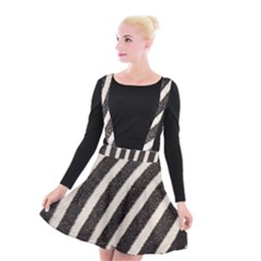 Zebra Zebra Pattern Zebra Fur Zebra Print Strip Suspender Skater Skirt by Azkajaya