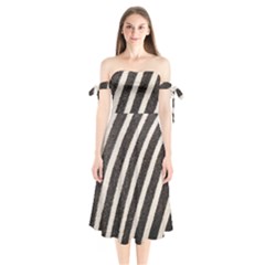 Zebra Zebra Pattern Zebra Fur Zebra Print Strip Shoulder Tie Bardot Midi Dress by Azkajaya