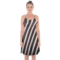 Zebra Zebra Pattern Zebra Fur Zebra Print Strip Ruffle Detail Chiffon Dress by Azkajaya