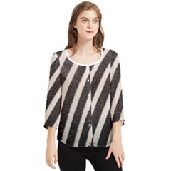 Zebra Zebra Pattern Zebra Fur Zebra Print Strip Chiffon Quarter Sleeve Blouse by Azkajaya