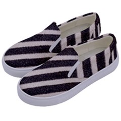 Zebra Zebra Pattern Zebra Fur Zebra Print Strip Kids  Canvas Slip Ons by Azkajaya