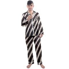 Zebra Zebra Pattern Zebra Fur Zebra Print Strip Men s Long Sleeve Satin Pajamas Set by Azkajaya