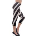 Zebra Zebra Pattern Zebra Fur Zebra Print Strip Lightweight Velour Capri Leggings  View4