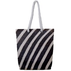 Zebra Zebra Pattern Zebra Fur Zebra Print Strip Full Print Rope Handle Tote (small) by Azkajaya