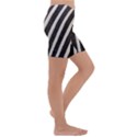 Zebra Zebra Pattern Zebra Fur Zebra Print Strip Kids  Lightweight Velour Capri Yoga Leggings View3