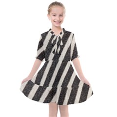 Zebra Zebra Pattern Zebra Fur Zebra Print Strip Kids  All Frills Chiffon Dress by Azkajaya