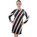 Zebra Zebra Pattern Zebra Fur Zebra Print Strip Long Sleeve Hoodie Dress View1