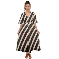 Zebra Zebra Pattern Zebra Fur Zebra Print Strip Kimono Sleeve Boho Dress by Azkajaya