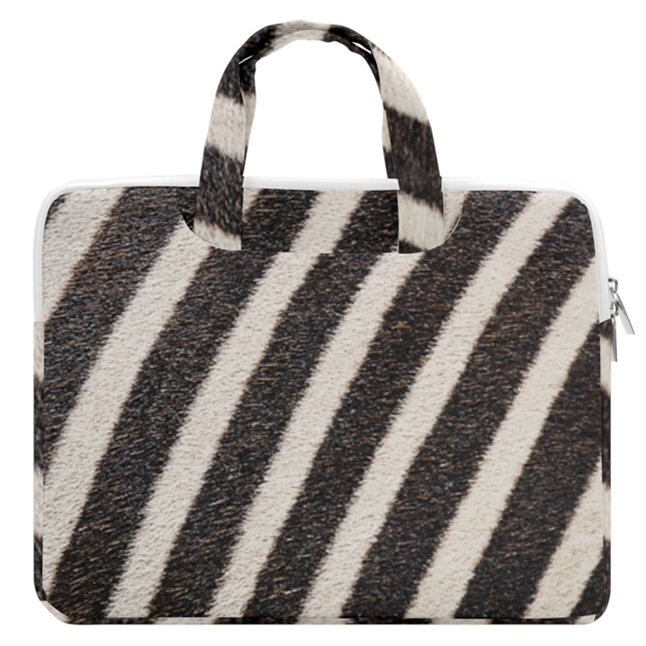 Zebra Zebra Pattern Zebra Fur Zebra Print Strip MacBook Pro 13  Double Pocket Laptop Bag