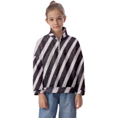 Zebra Zebra Pattern Zebra Fur Zebra Print Strip Kids  Half Zip Hoodie