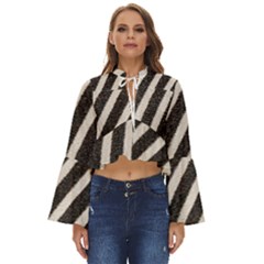 Zebra Zebra Pattern Zebra Fur Zebra Print Strip Boho Long Bell Sleeve Top