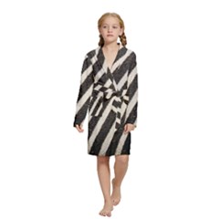 Zebra Zebra Pattern Zebra Fur Zebra Print Strip Kids  Long Sleeve Velvet Lounge Robe by Azkajaya