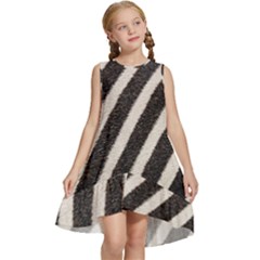 Zebra Zebra Pattern Zebra Fur Zebra Print Strip Kids  Frill Swing Dress by Azkajaya