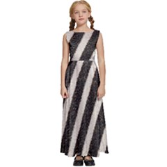 Zebra Zebra Pattern Zebra Fur Zebra Print Strip Kids  Satin Sleeveless Maxi Dress by Azkajaya