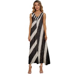 Zebra Zebra Pattern Zebra Fur Zebra Print Strip V-neck Sleeveless Loose Fit Overalls by Azkajaya