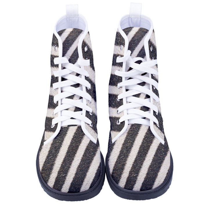 Zebra Zebra Pattern Zebra Fur Zebra Print Strip Kid s High-Top Canvas Sneakers