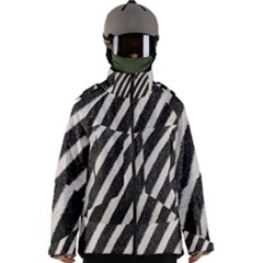 Zebra Zebra Pattern Zebra Fur Zebra Print Strip Men s Zip Ski And Snowboard Waterproof Breathable Jacket