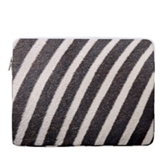 Zebra Zebra Pattern Zebra Fur Zebra Print Strip 15  Vertical Laptop Sleeve Case With Pocket