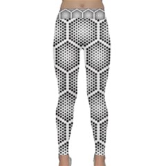 Halftone Tech Hexagons Seamless Pattern Classic Yoga Leggings by Ket1n9