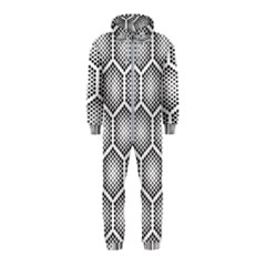 Halftone Tech Hexagons Seamless Pattern Hooded Jumpsuit (kids) by Ket1n9