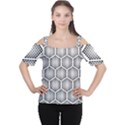 Halftone Tech Hexagons Seamless Pattern Cutout Shoulder T-Shirt View1