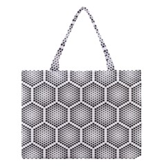 Halftone Tech Hexagons Seamless Pattern Medium Tote Bag by Ket1n9