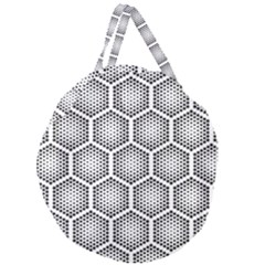 Halftone Tech Hexagons Seamless Pattern Giant Round Zipper Tote by Ket1n9