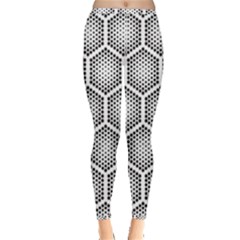 Halftone Tech Hexagons Seamless Pattern Inside Out Leggings by Ket1n9