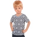 Halftone Tech Hexagons Seamless Pattern Kids  Sports T-Shirt View1