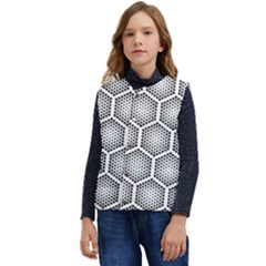 Halftone Tech Hexagons Seamless Pattern Kid s Button Up Puffer Vest	 by Ket1n9