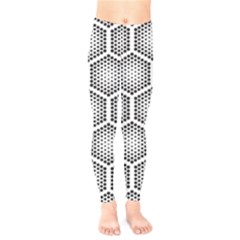 Halftone Tech Hexagons Seamless Pattern Kids  Classic Winter Leggings