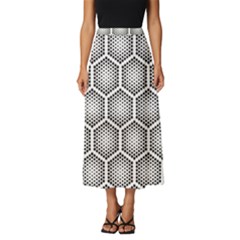 Halftone Tech Hexagons Seamless Pattern Classic Midi Chiffon Skirt by Ket1n9