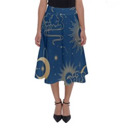 Seamless Galaxy Pattern Perfect Length Midi Skirt by Ket1n9