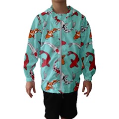 Pattern With Koi Fishes Kids  Hooded Windbreaker