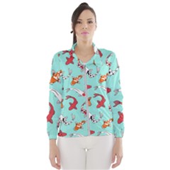 Pattern With Koi Fishes Women s Windbreaker