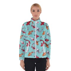 Pattern With Koi Fishes Women s Bomber Jacket