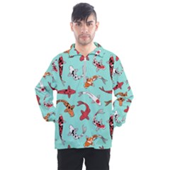 Pattern With Koi Fishes Men s Half Zip Pullover