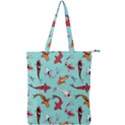 Pattern With Koi Fishes Double Zip Up Tote Bag View1