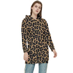 Tiger Skin Art Pattern Women s Long Oversized Pullover Hoodie