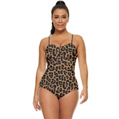 Tiger Skin Art Pattern Retro Full Coverage Swimsuit by Ket1n9