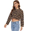 Tiger Skin Art Pattern Women s Lightweight Cropped Hoodie View2