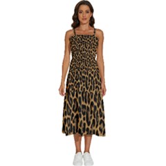 Tiger Skin Art Pattern Sleeveless Shoulder Straps Boho Dress by Ket1n9