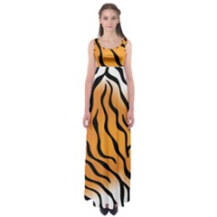 Tiger Skin Pattern Empire Waist Maxi Dress by Ket1n9