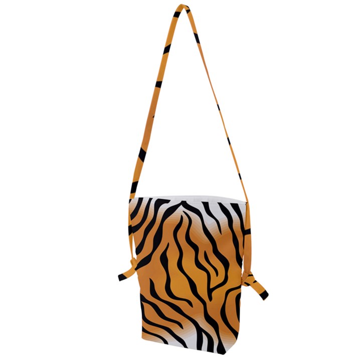 Tiger Skin Pattern Folding Shoulder Bag