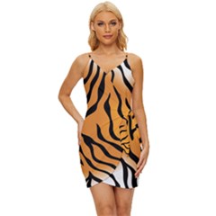 Tiger Skin Pattern Wrap Tie Front Dress