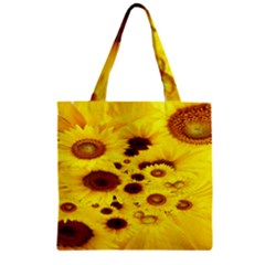 Beautiful Sunflowers Zipper Grocery Tote Bag by Ket1n9