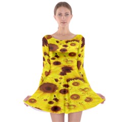 Beautiful Sunflowers Long Sleeve Skater Dress by Ket1n9