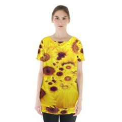 Beautiful Sunflowers Skirt Hem Sports Top by Ket1n9