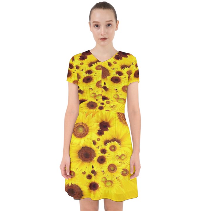 Beautiful Sunflowers Adorable in Chiffon Dress