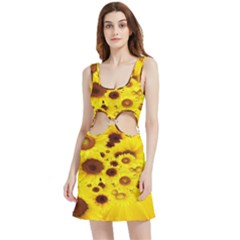 Beautiful Sunflowers Velour Cutout Dress by Ket1n9